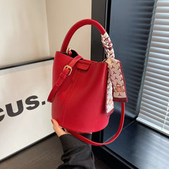 Chic-Red-Bucket Bag