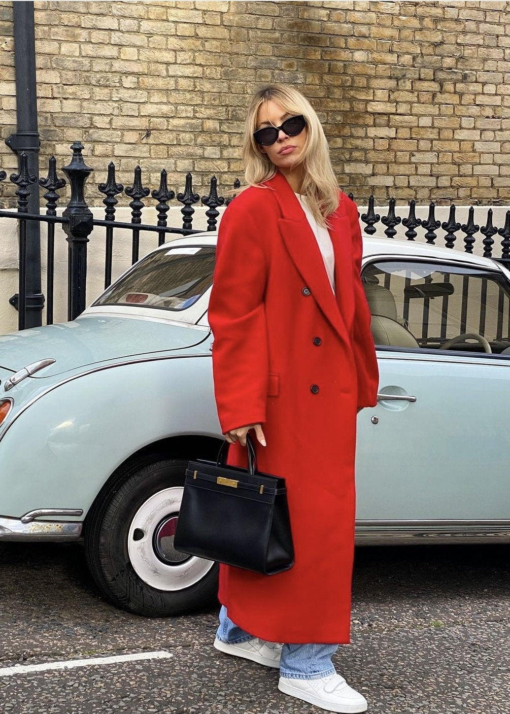 Bold Scarlet Longline Coat