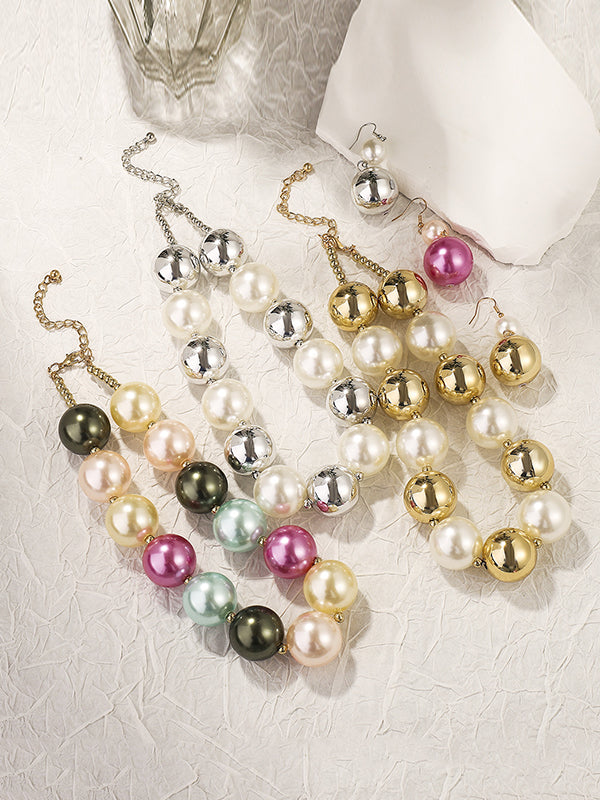 Contrast Color Geometric Drop Earrings + Necklaces Accessories