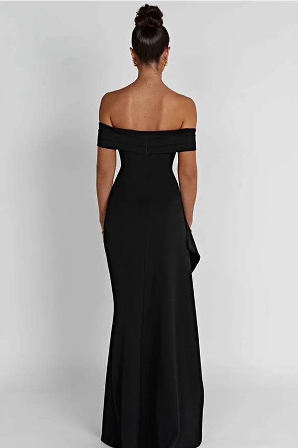 Sexy Lady Off Shoulder High Slit Maxi Dress