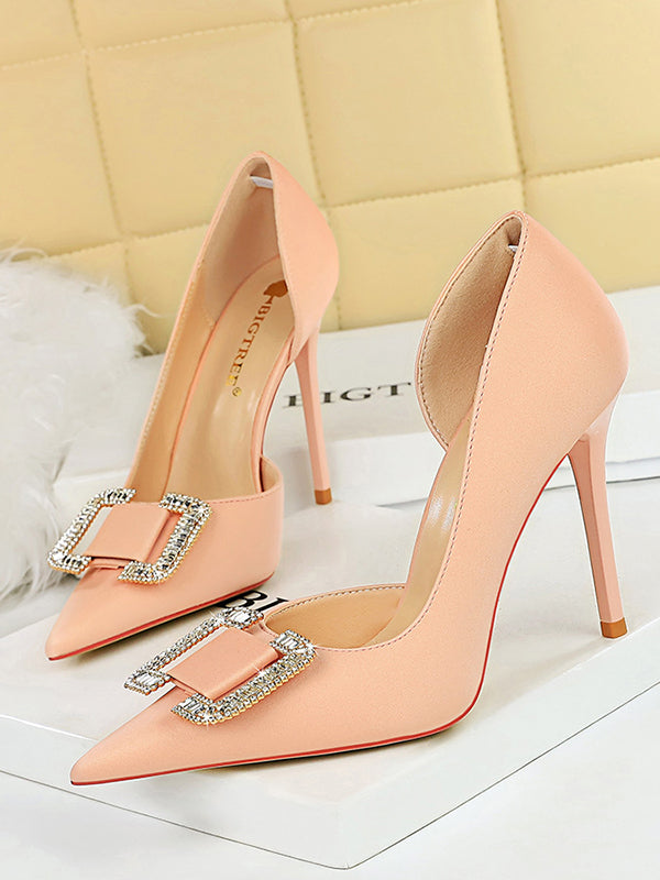 Pointed-Toe Shallow Cut Pumps Scarpin Salto