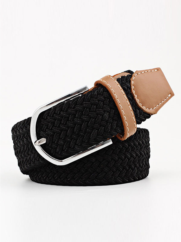 20 Colors Simple Contrast Color Weave Belt