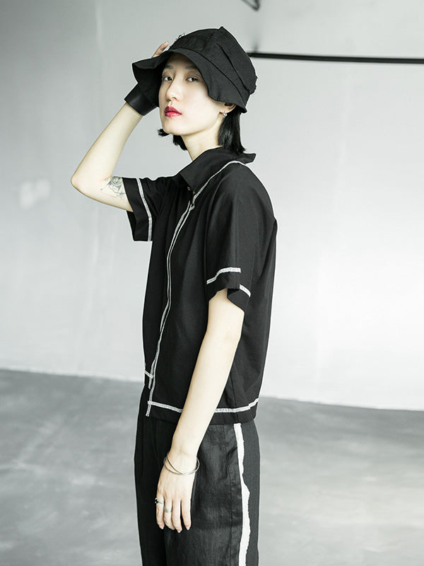 Original Irregularity Lapel T-Shirts Tops