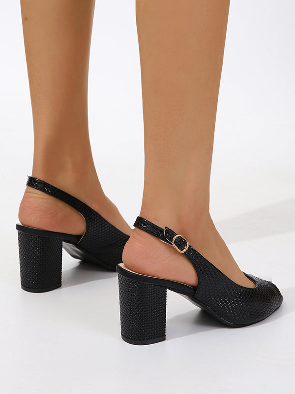 Peep Toe Shallow Cut Sandals Sling Shoes