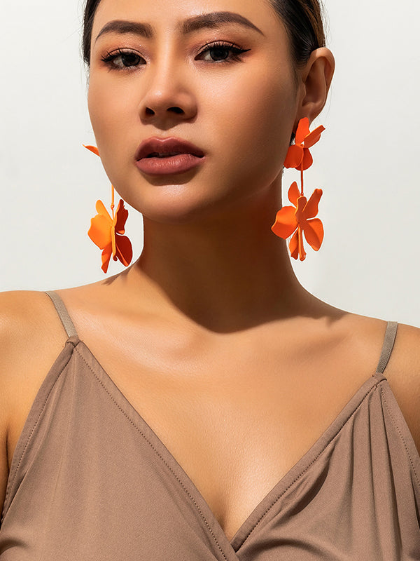 Flower Shape Drop Earrings Earrings Accessories