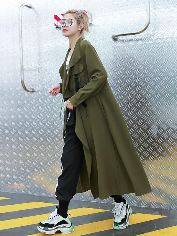 Light Loose Solid Trench Coat