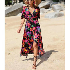 Bohemian V-Neck Beach Maxi Dress