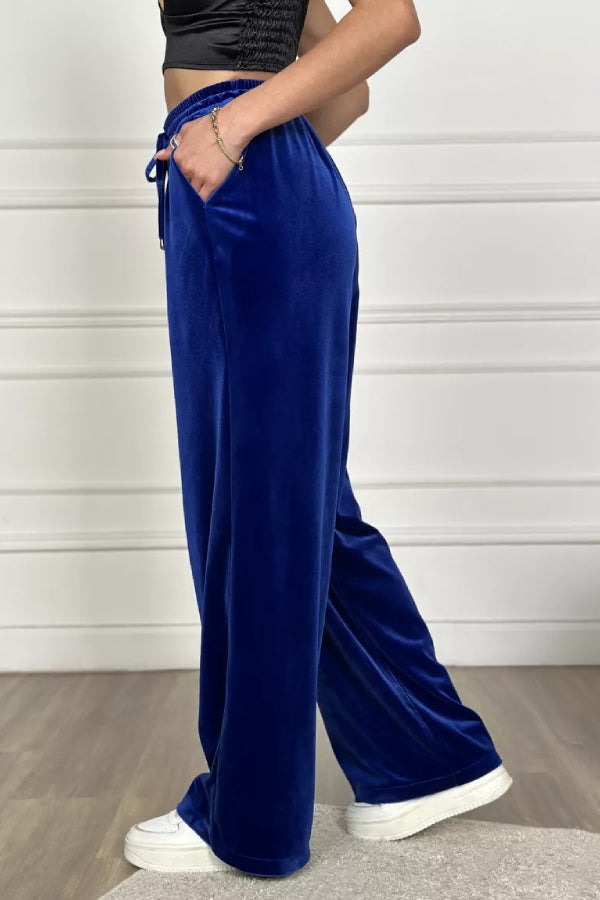 Golden Velvet Wide -legged Pants Straight Velvet Pants