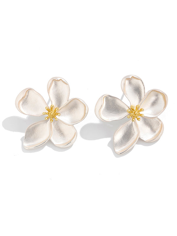 Flower Shape Tasseled Drop Earrings