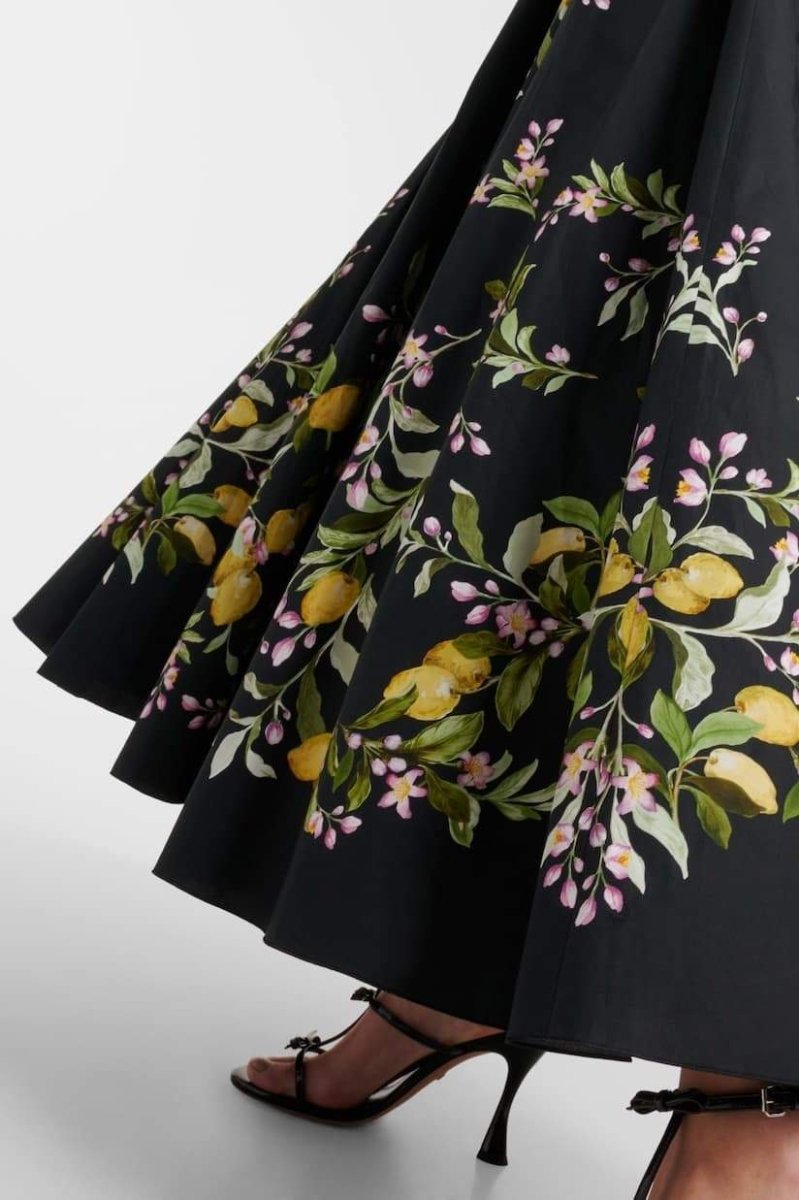 Cynthia Floral Printed Bowknot Midi Dress