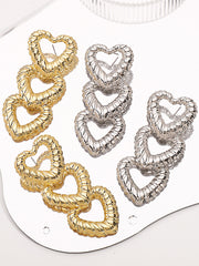 Normcore Heart Shape Hollow Drop Earrings