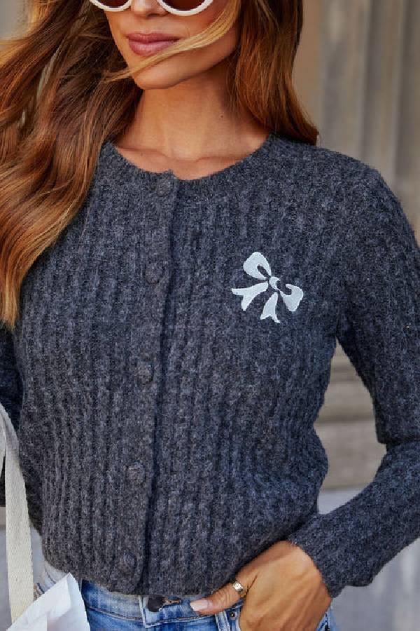 Shes The One Bow Detail Cardigan