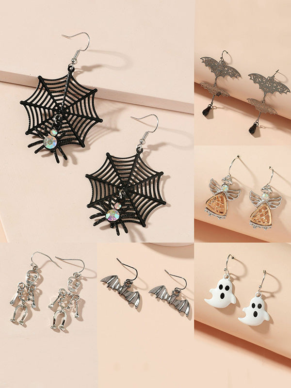 Halloween Pumpkin Spider Bat Earrings