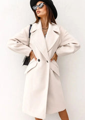 Luxe Woolen Double-Breasted Coat - Timeless Elegance for Every Occasion