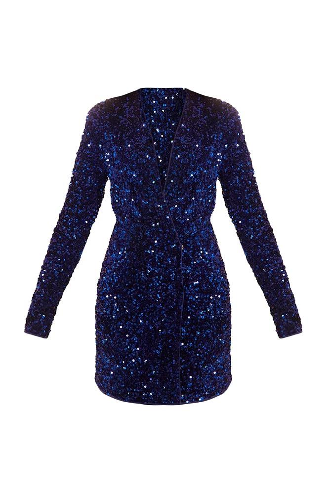 Yedda V-neck Sequins Blazer Mini Dress