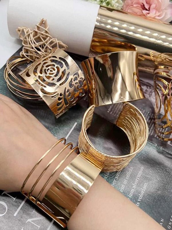 Geometric Hollow Solid Color Bracelet Accessories