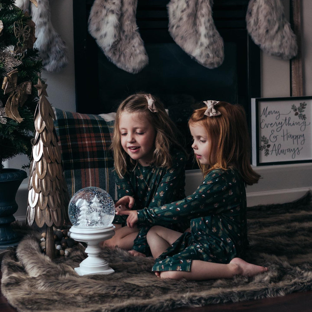 Green Christmas Tree Fmalily Matching Pajamas (with Pet's dog clothes)