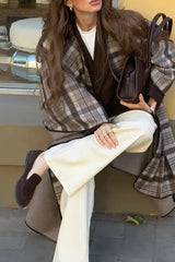 Retro Plaid Two-sided Wrap Coat