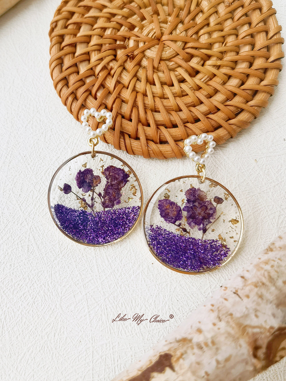 Cosmos Flowers Colorful Sequin Earrings