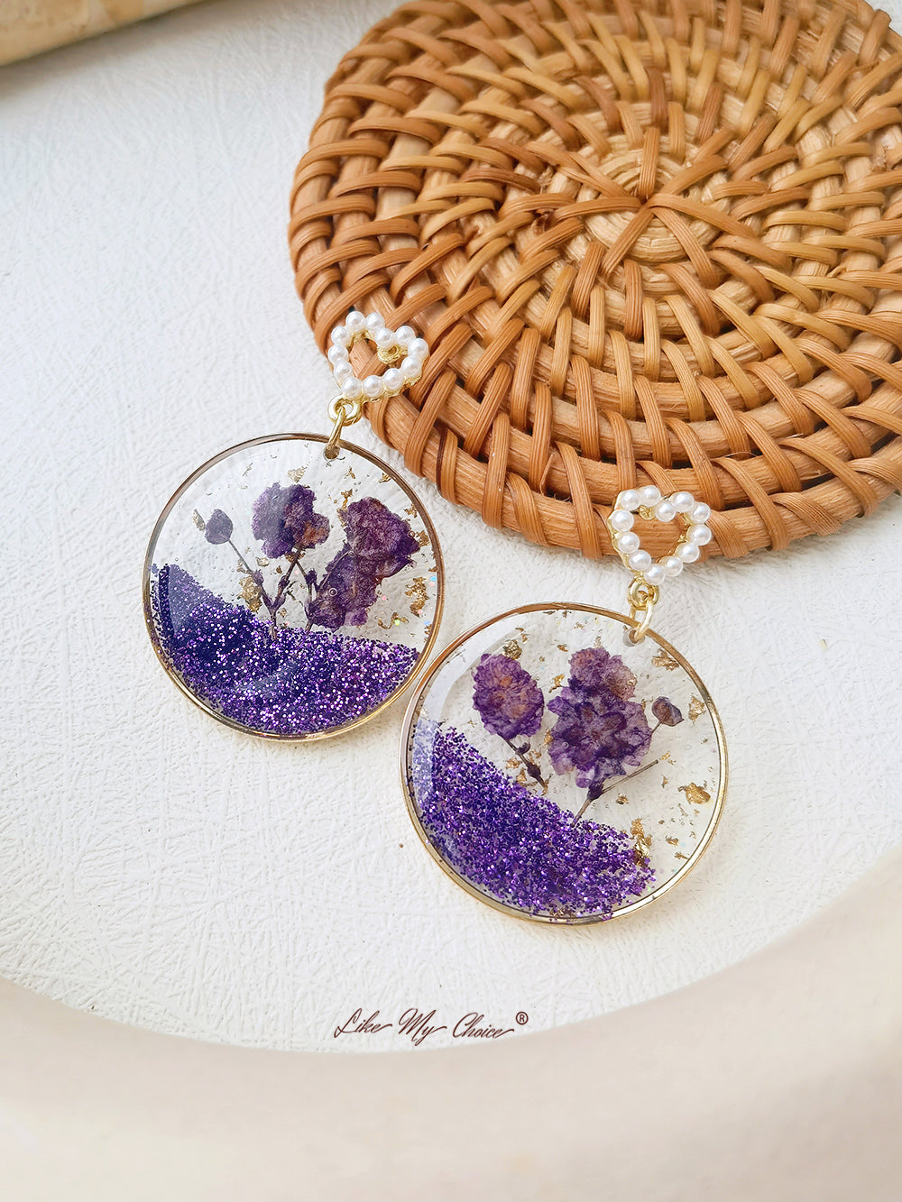 Cosmos Flowers Colorful Sequin Earrings