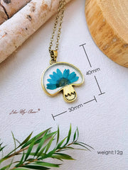 Natural Dried Flower Daisy Mushroom Necklace