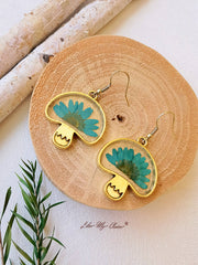 Natural Dried Flower Daisy Mushroom Earring