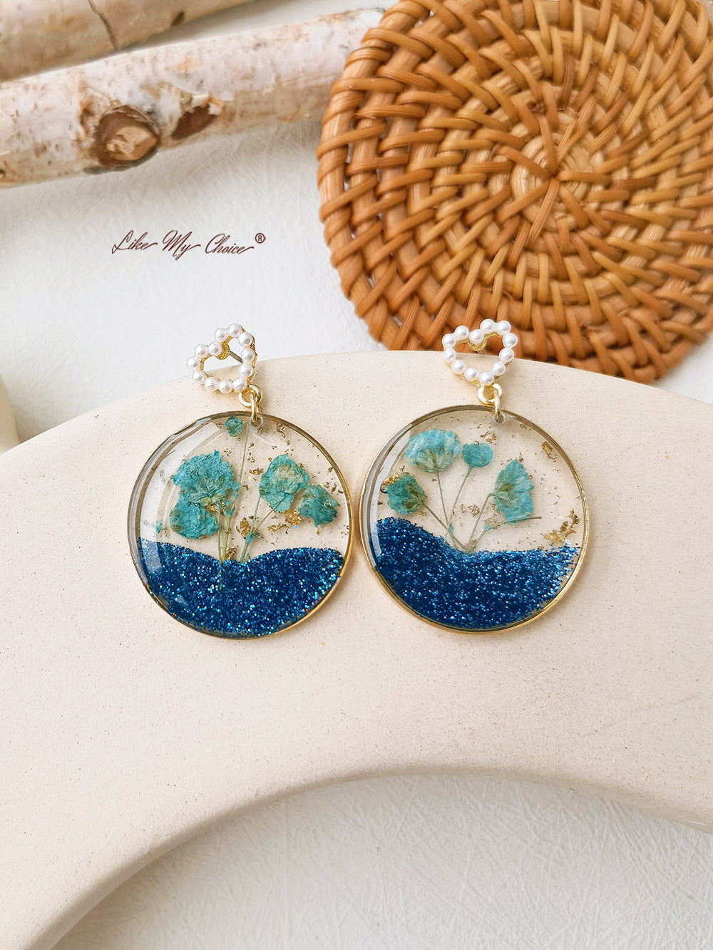 Cosmos Flowers Colorful Sequin Earrings