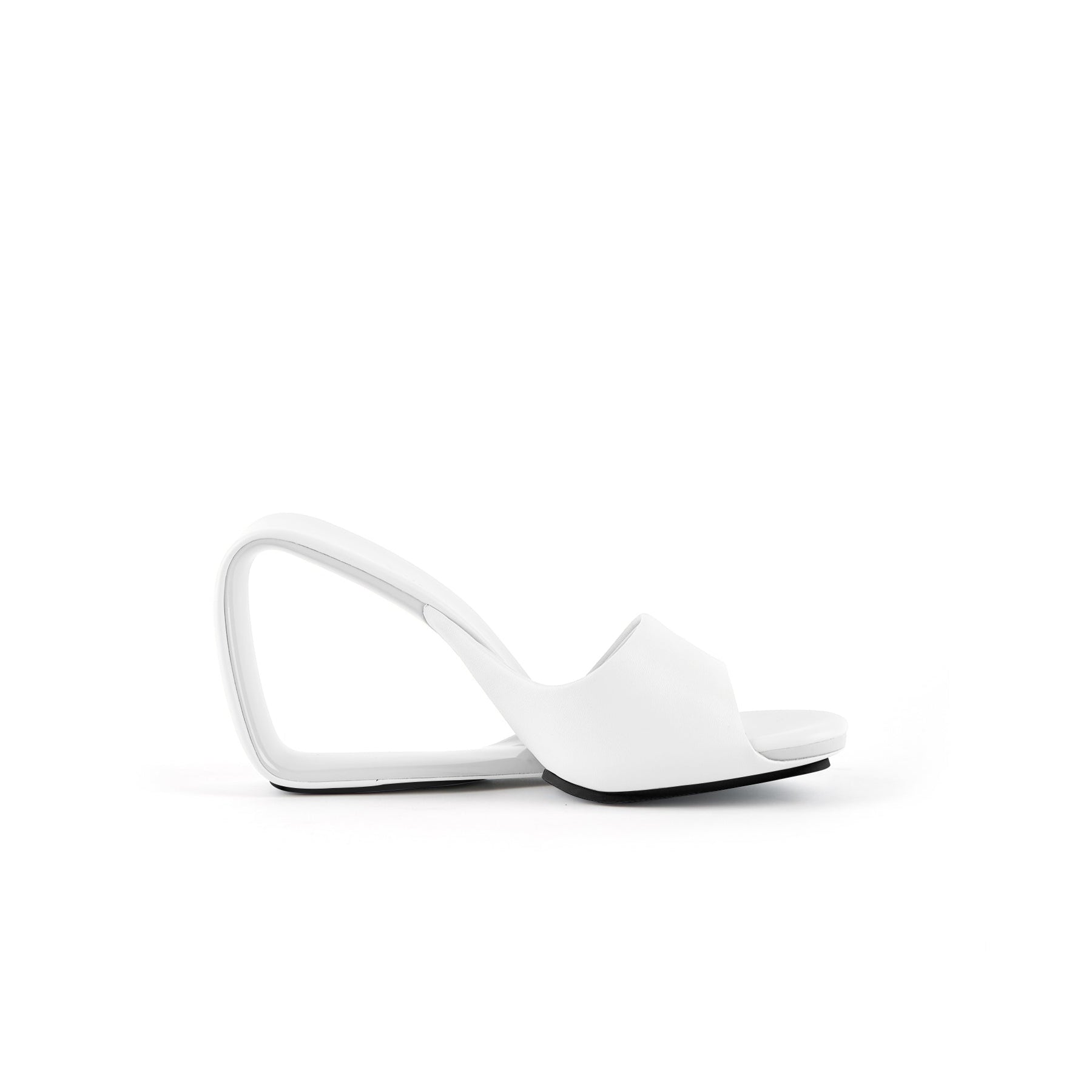 Jady Rose | Set It Straight Leather Wedge Slide - White