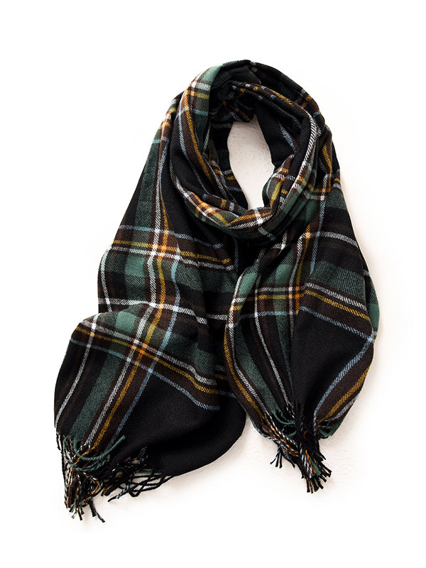 Plaid Tasseled Shawl&Scarf