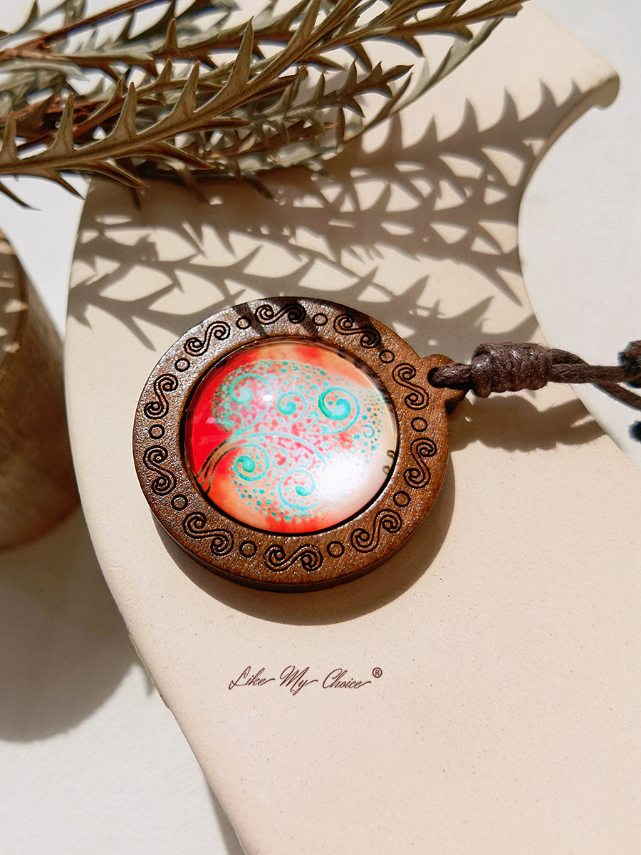 LikeMyChoice? Tree of Life Art Glass Tile Pendant Necklace