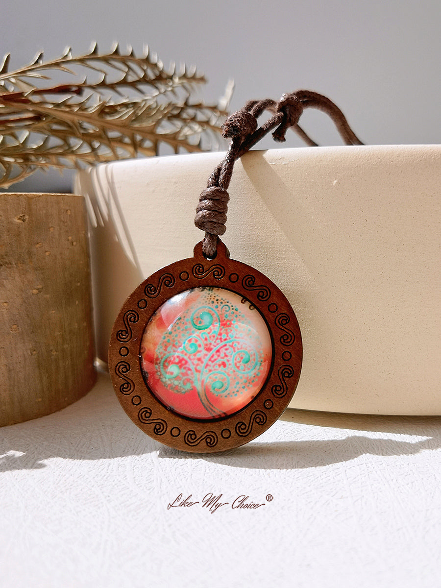 LikeMyChoice? Tree of Life Art Glass Tile Pendant Necklace