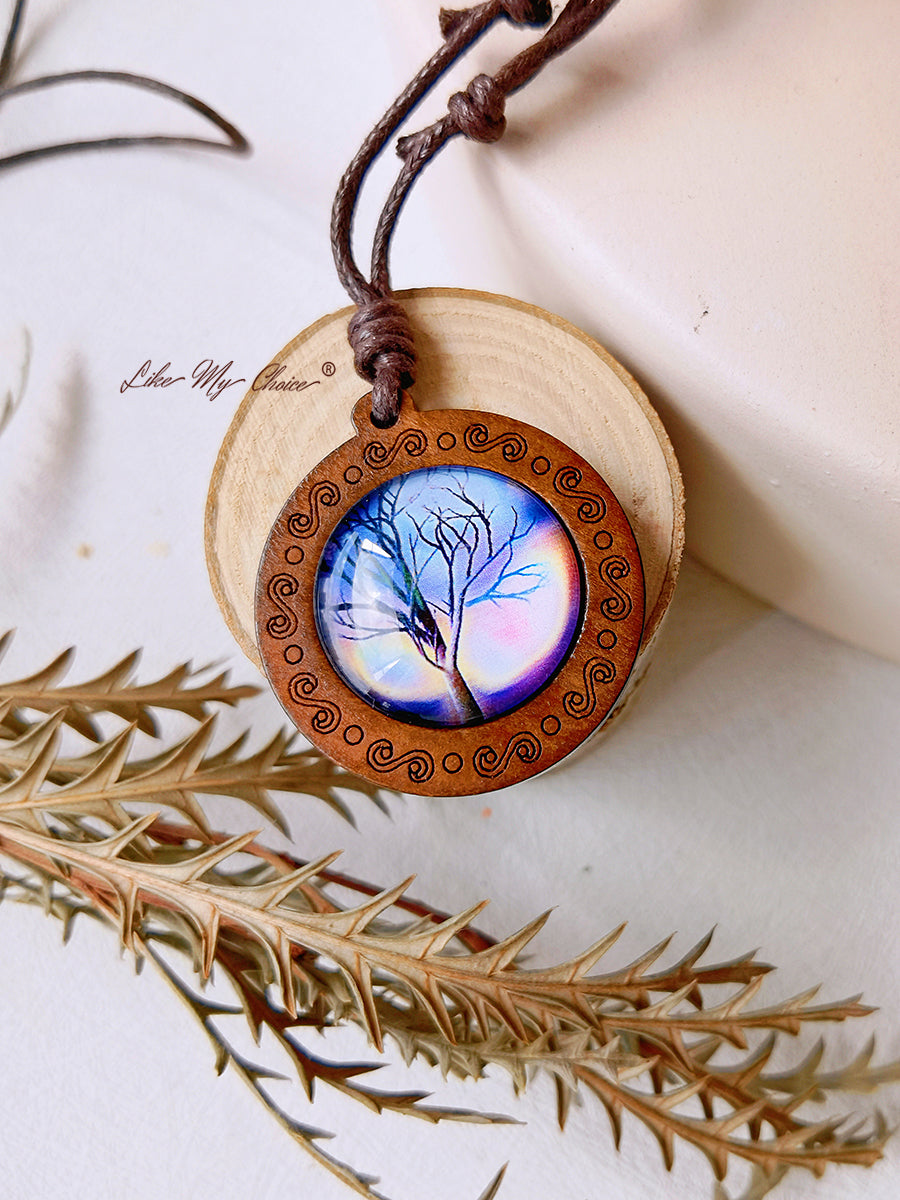 LikeMyChoice? Tree of Life Art Glass Tile Pendant Necklace