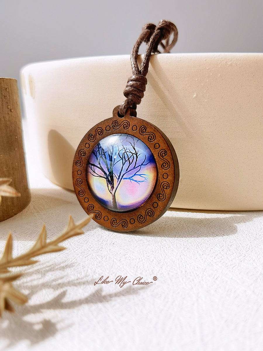 LikeMyChoice? Tree of Life Art Glass Tile Pendant Necklace