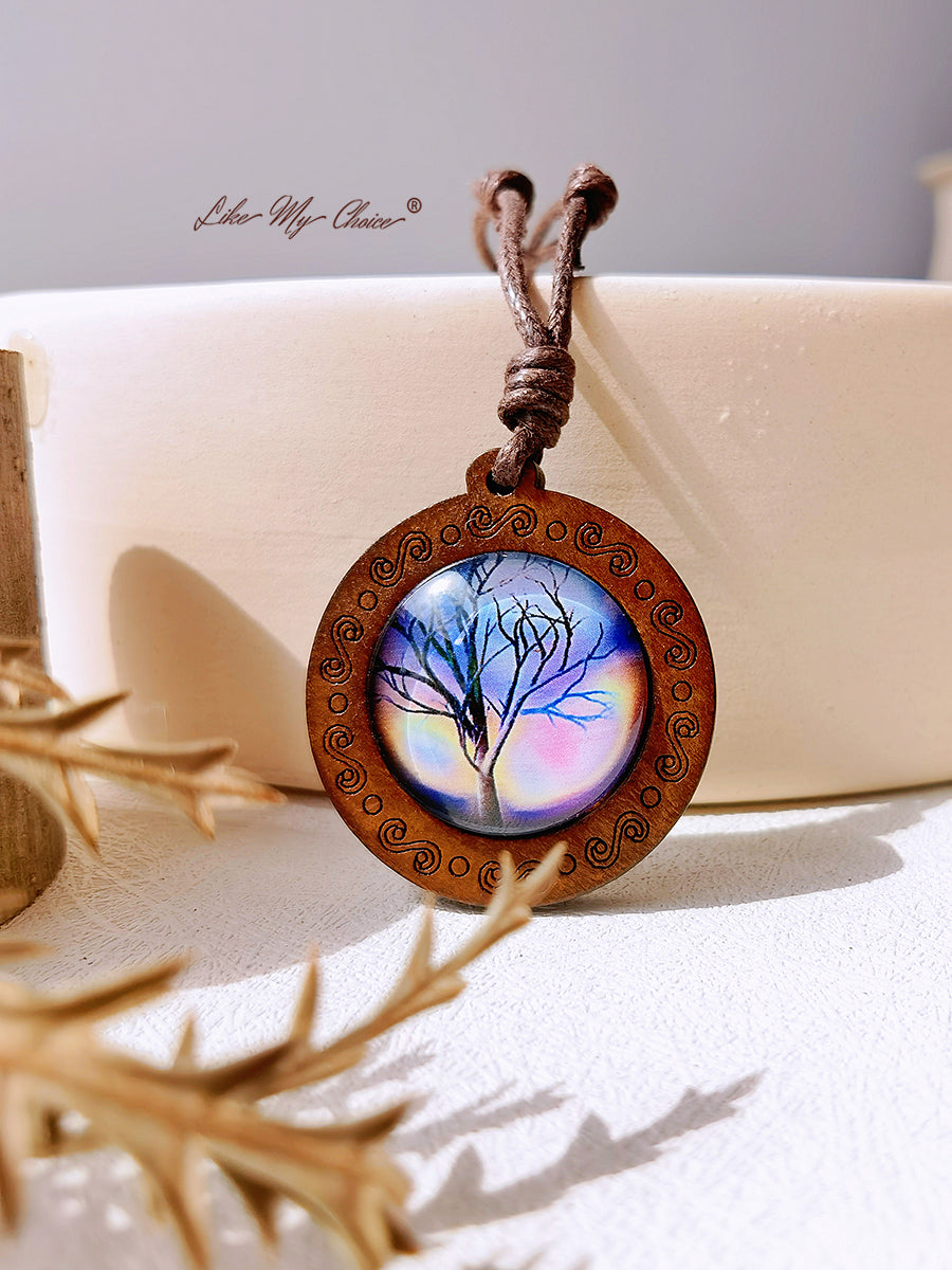 LikeMyChoice? Tree of Life Art Glass Tile Pendant Necklace