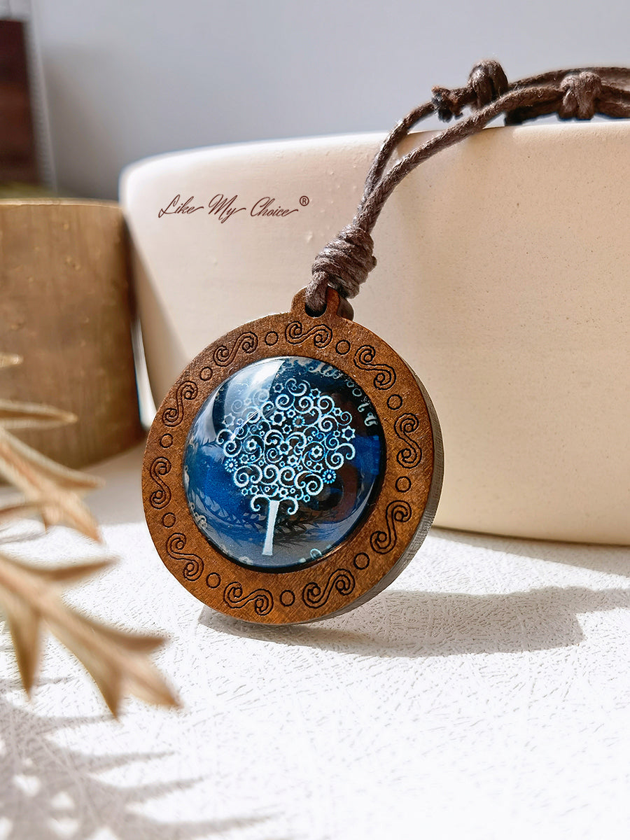 LikeMyChoice? Tree of Life Art Glass Tile Pendant Necklace