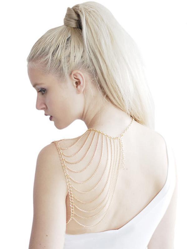 Silver&Gold Tassels Body Chain