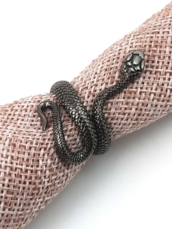 Vintage Asymmetric Silvering Snake Ring