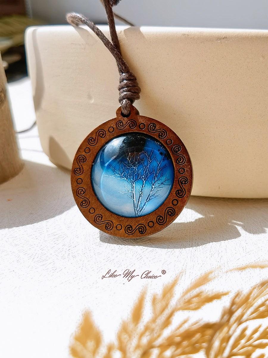 LikeMyChoice? Tree of Life Art Glass Tile Pendant Necklace