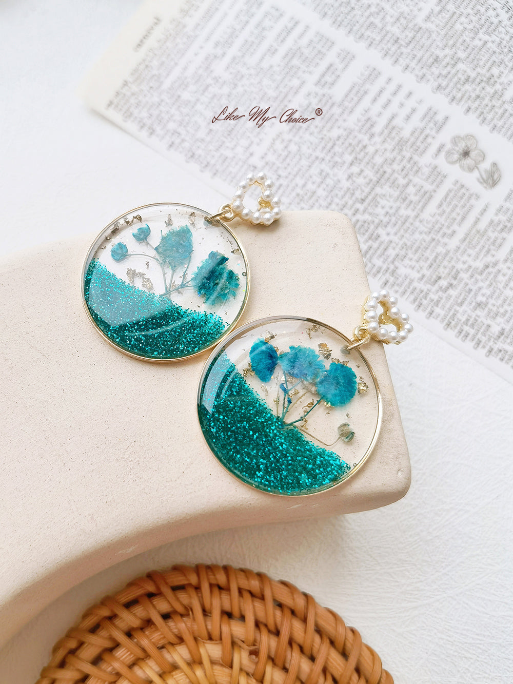 Cosmos Flowers Colorful Sequin Earrings