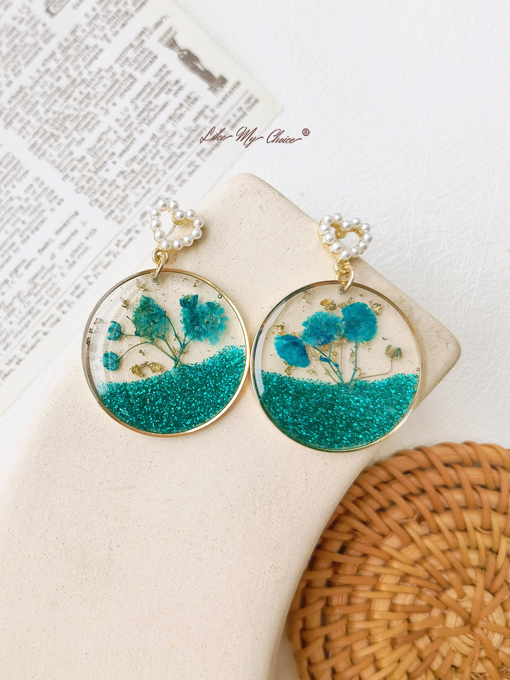 Cosmos Flowers Colorful Sequin Earrings