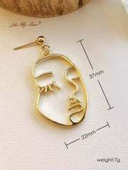 Abstract Human Face Modern Dangle Earrings