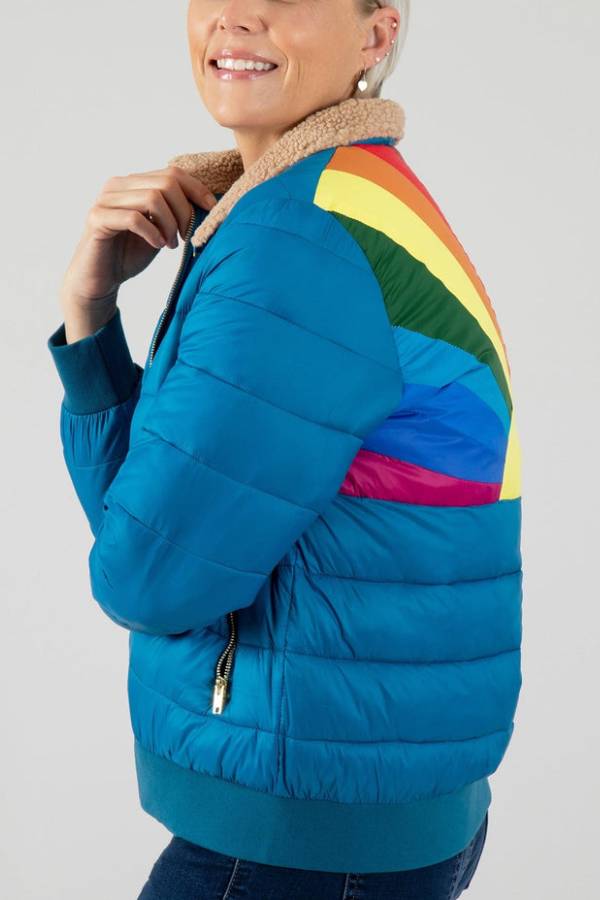 Chasing Rainbows Retro Stripe Insulated Jacket