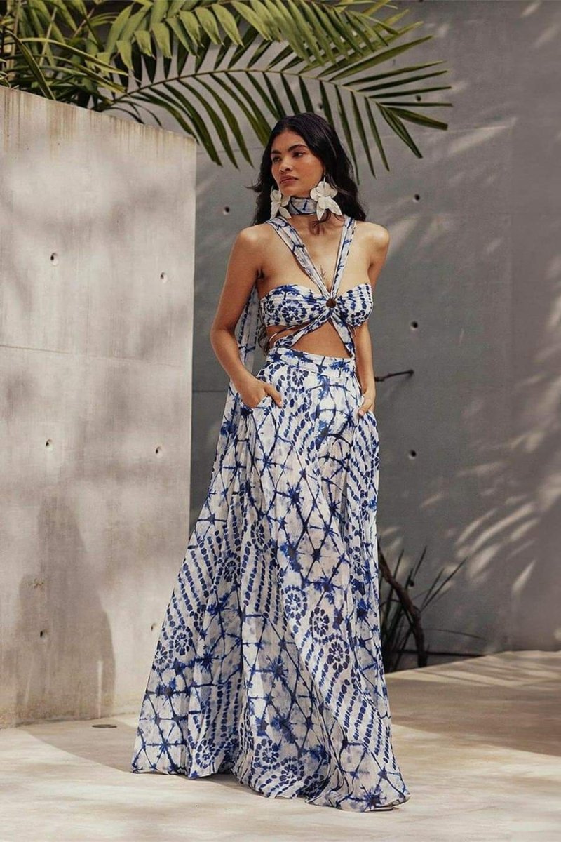 Virginia Printed Cut-out Maxi Dress