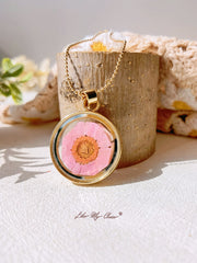 Unique Botanical Daisy Dried Flower Necklace