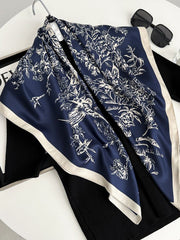 Contrast Color Flower Print Shawl&Scarf