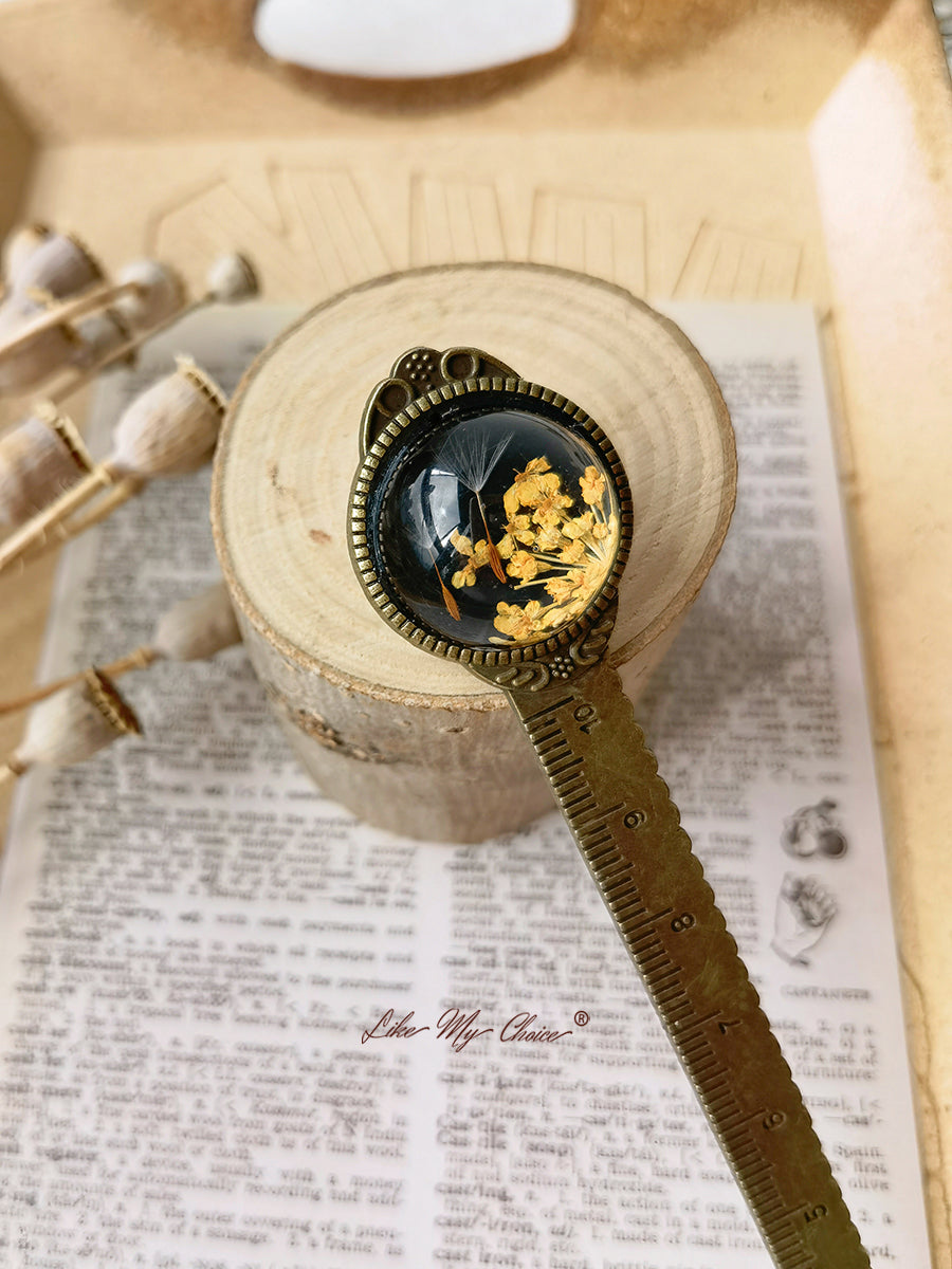 Gypsophila Dandelion Bronze Bookmark