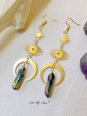 Witchy Eye Moon Crystal Earrings