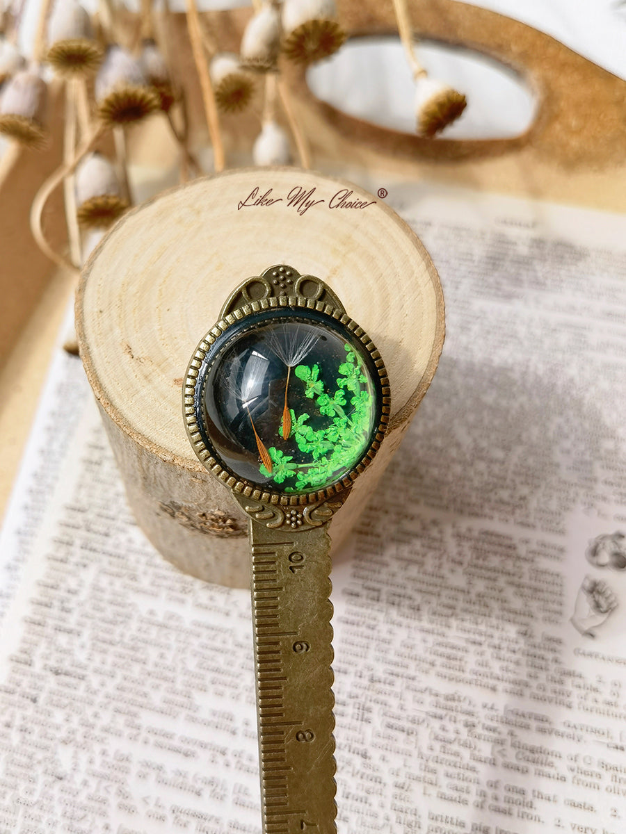 Gypsophila Dandelion Bronze Bookmark