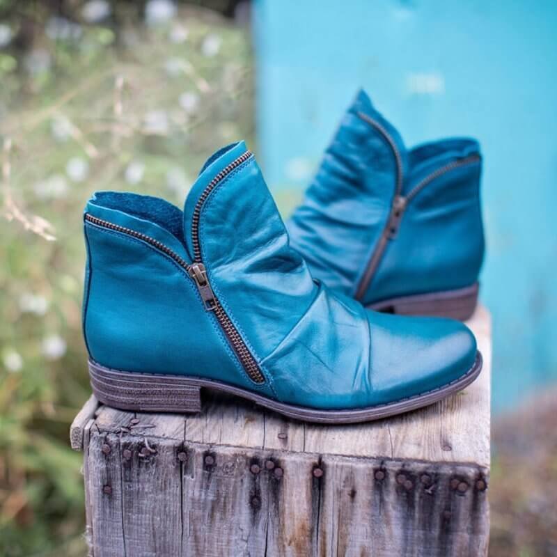 Women's Vintage Zip Ankle Boots