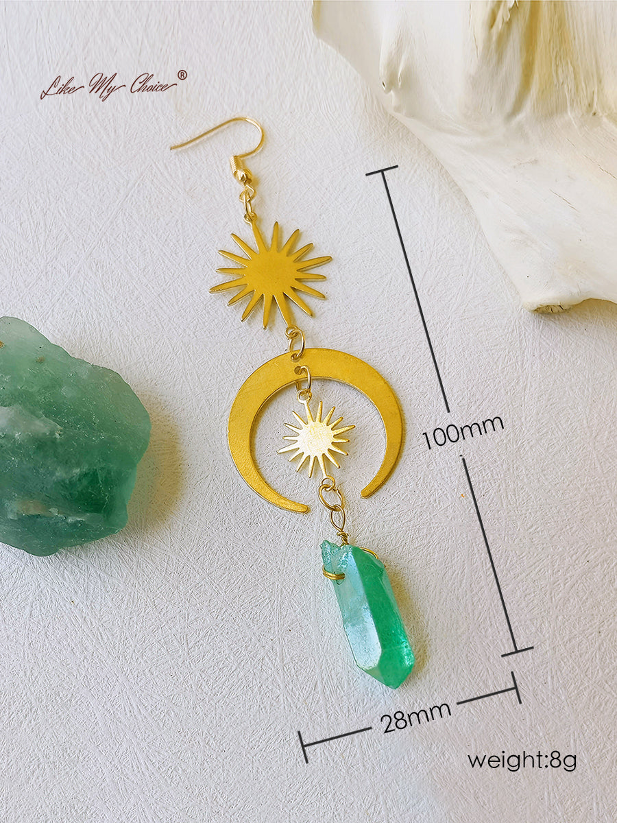 Witchy Eye Moon Crystal Earrings